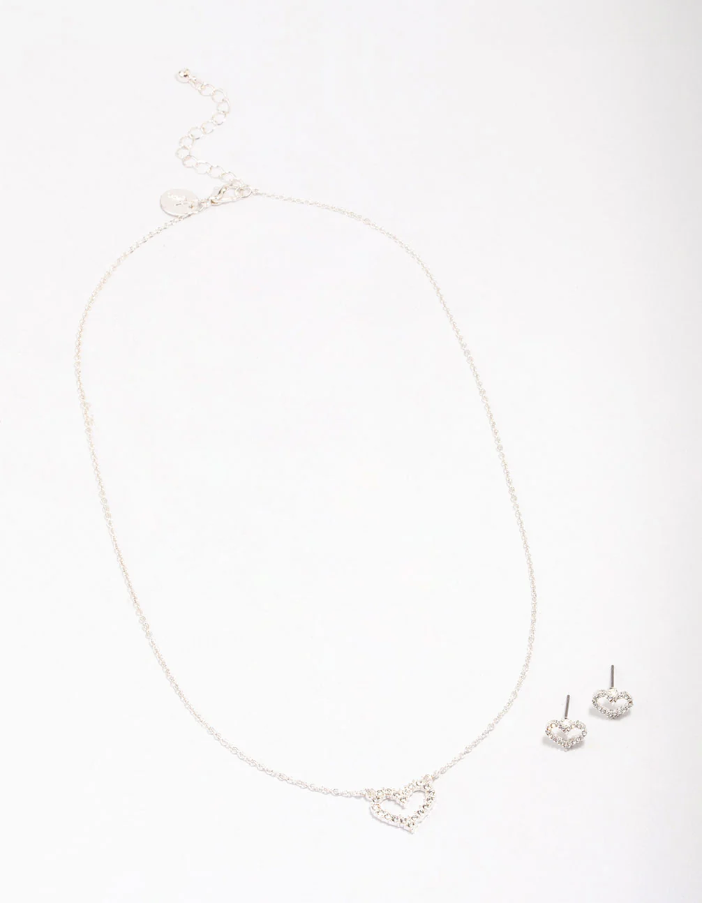 Silver Open Diamante Heart Jewellery Set - Image 2