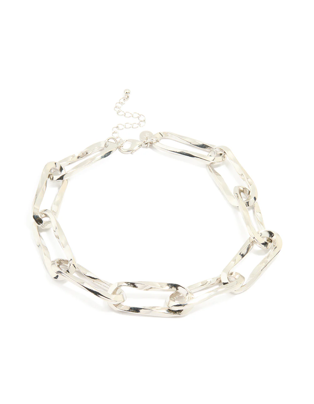 Silver Organic Paperclip Chain Necklace - Image 2