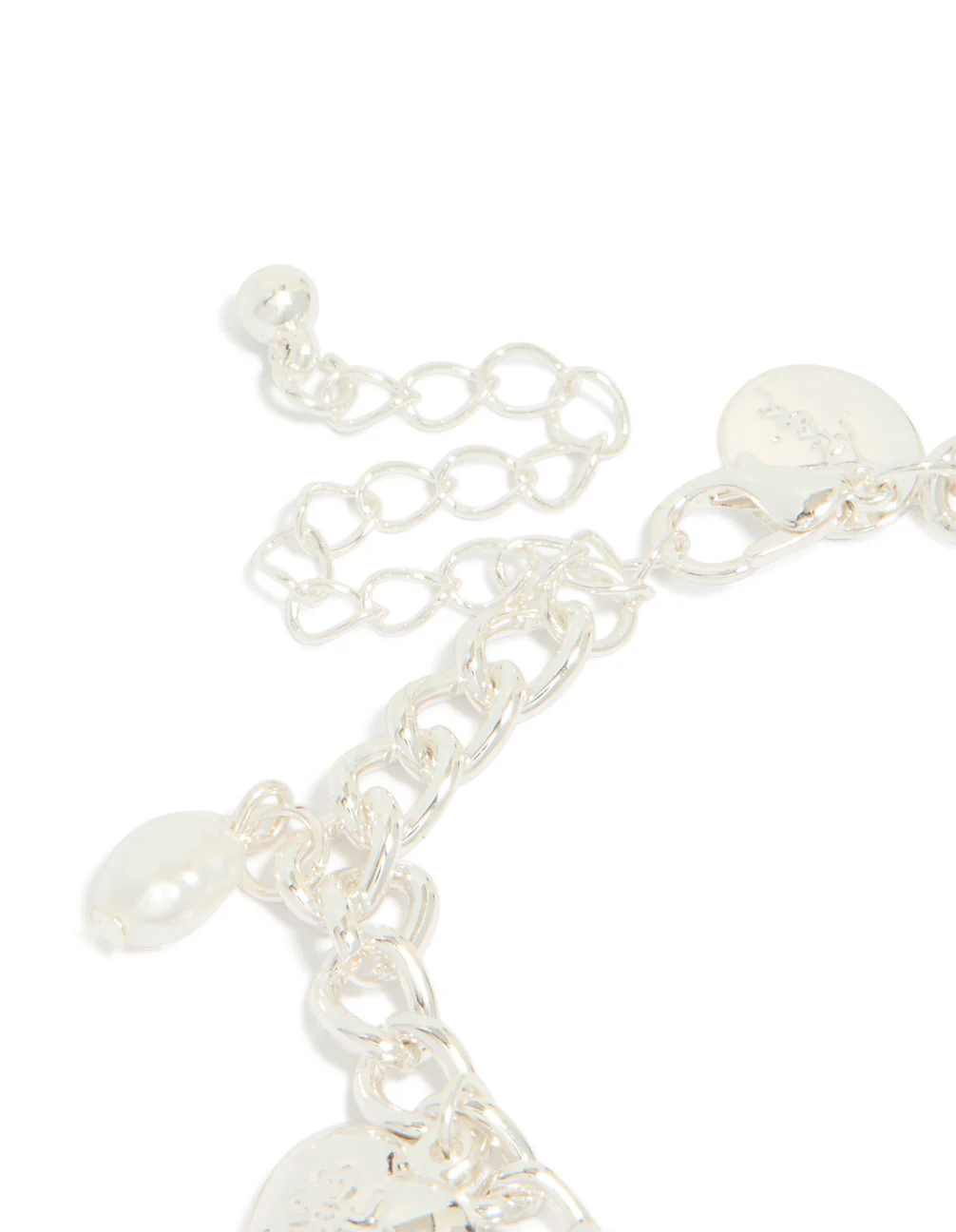 Silver Pearl Heart Charm Bracelet - Image 5