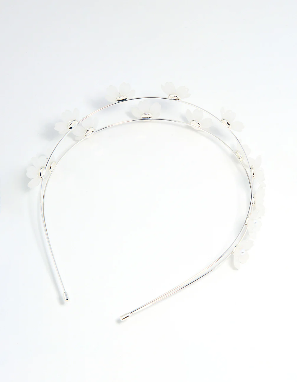 Silver Pearl Small Flower Headband - Image 3