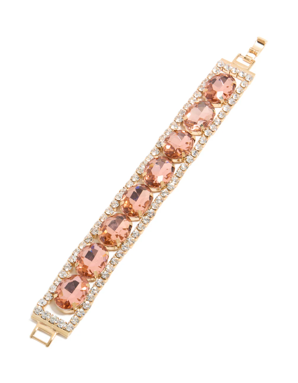 Silver Pink & Clear Diamantes Bracelet - Image 4