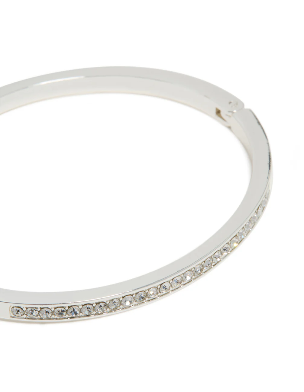 Silver Plated Bezel Diamante Tennis Bracelet - Image 4