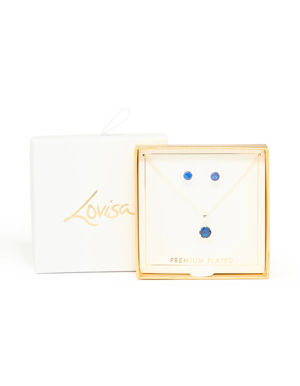 Silver Plated Blue Cubic Zirconia Necklace & Earrings Set - Image 3