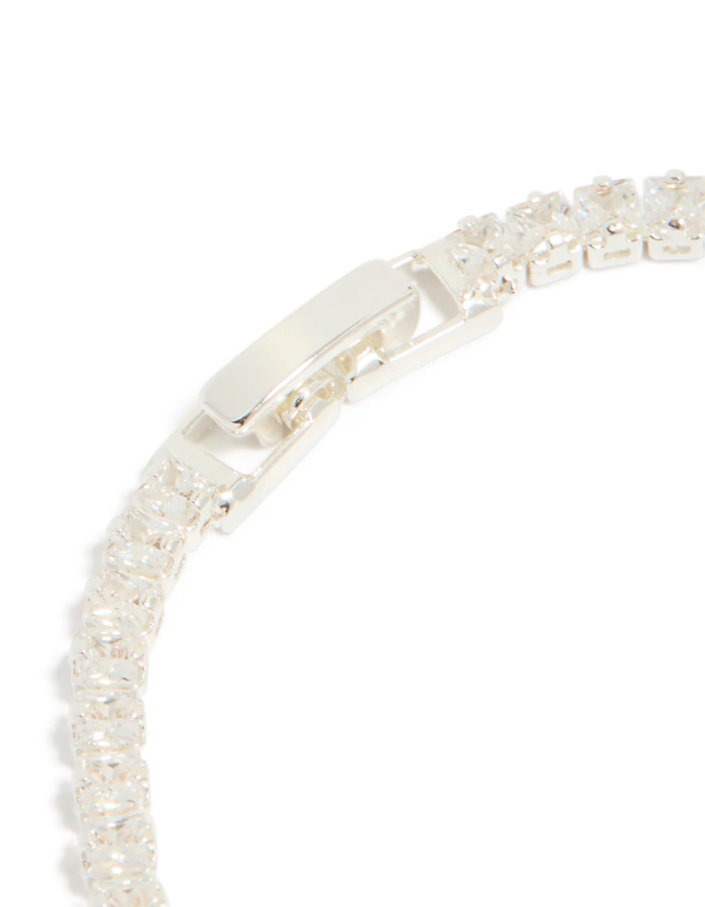 Silver Plated Cubic Zirconia Baguette Tennis Bracelet - Image 5