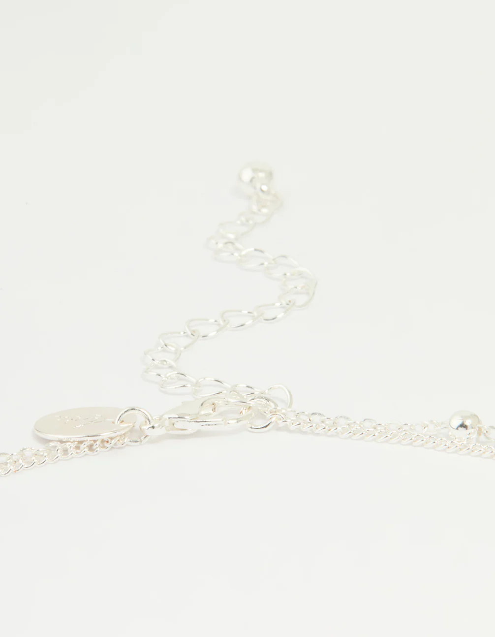 Silver Plated Cubic Zirconia & Bubble Letter E Layered Necklace - Image 3