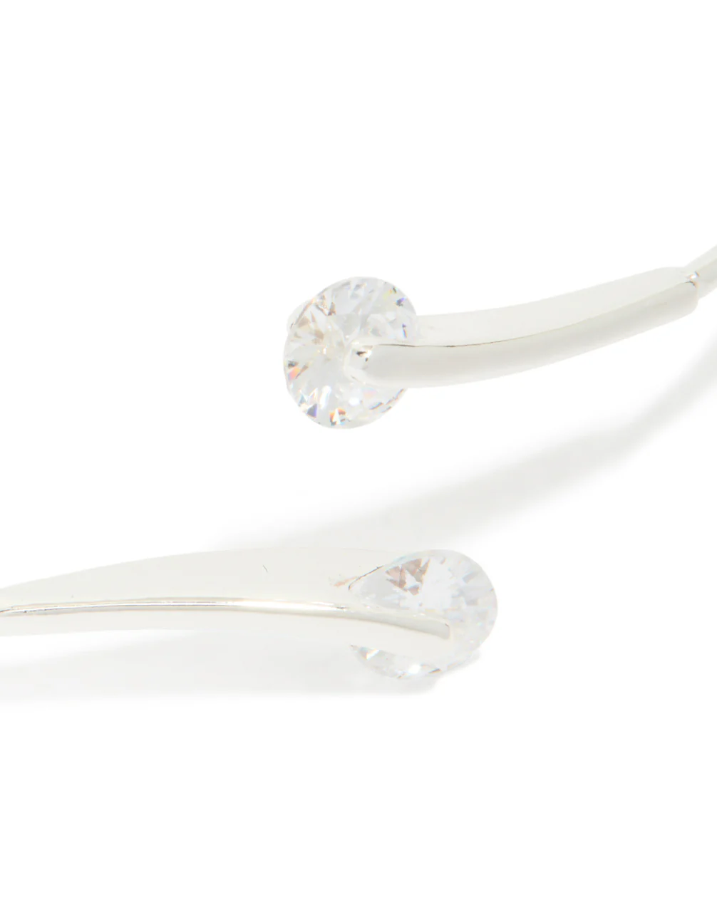Silver Plated Cubic Zirconia Floating Wrap Around Bangle - Image 4