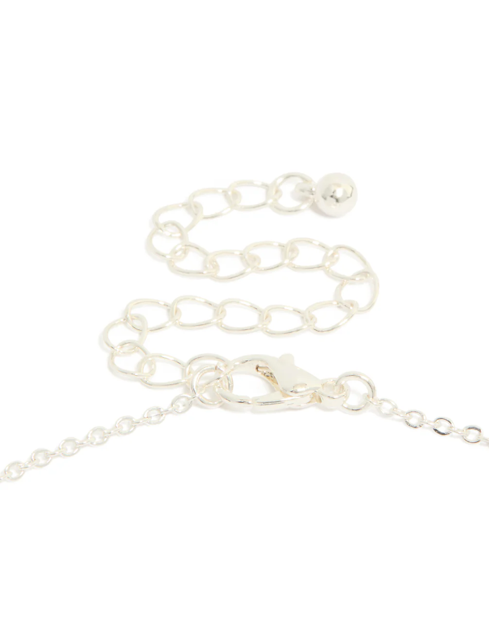 Silver Plated Cubic Zirconia Flower Charms Necklace - Image 5