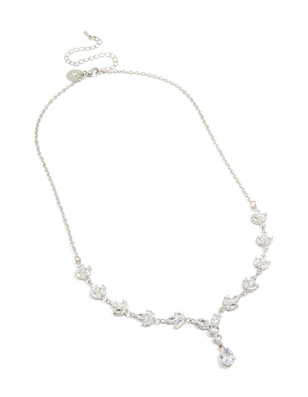 Silver Plated Cubic Zirconia Marquise Vine Y-Necklace - Image 2