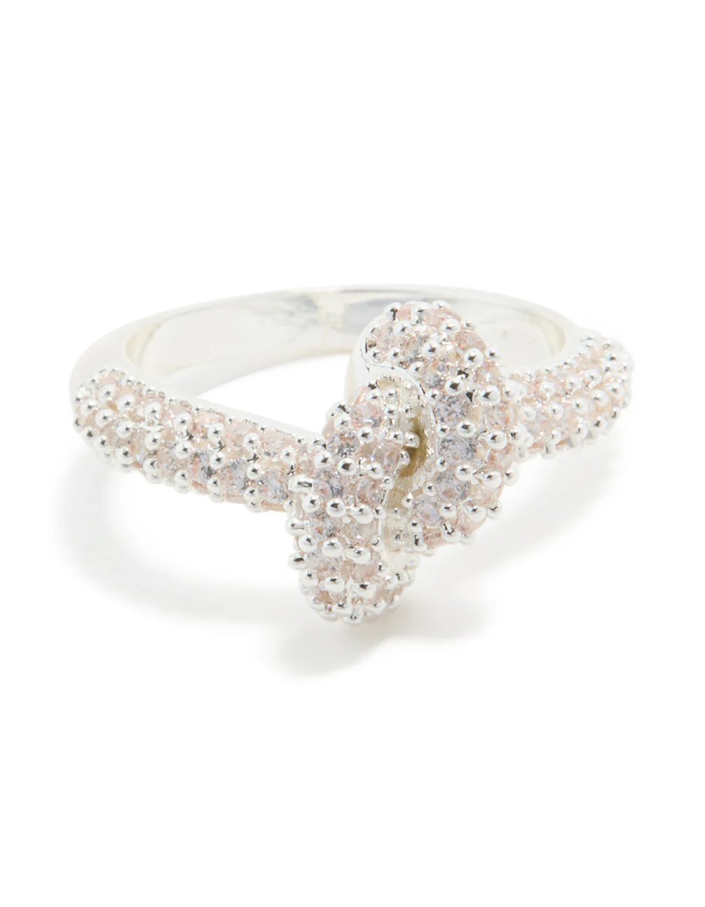 Silver Plated Cubic Zirconia Modern Knot Ring - Image 5