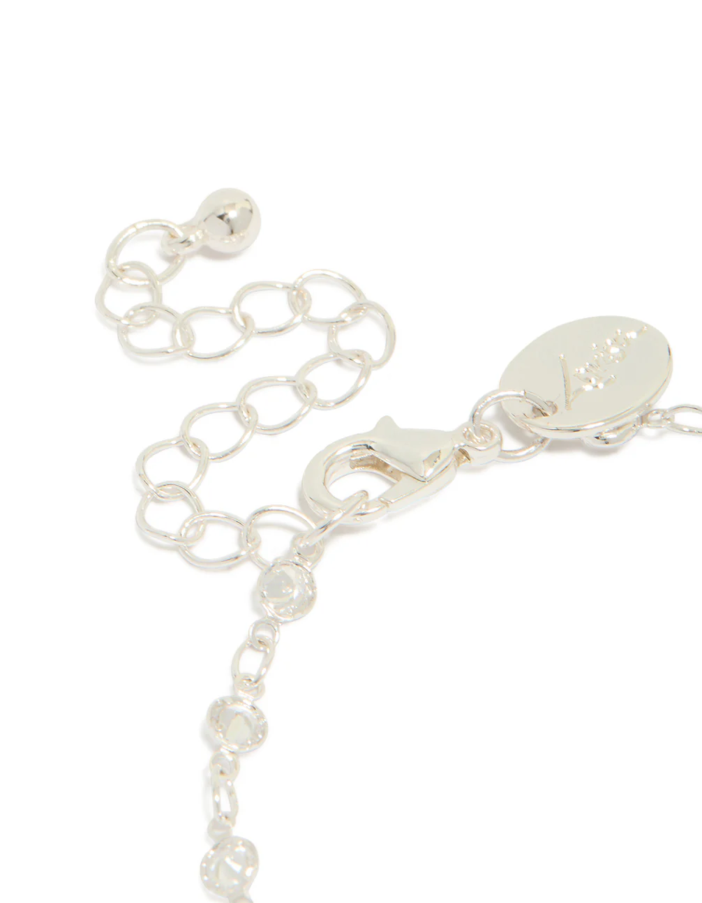 Silver Plated Cubic Zirconia Round Dainty Chain Bracelet - Image 5