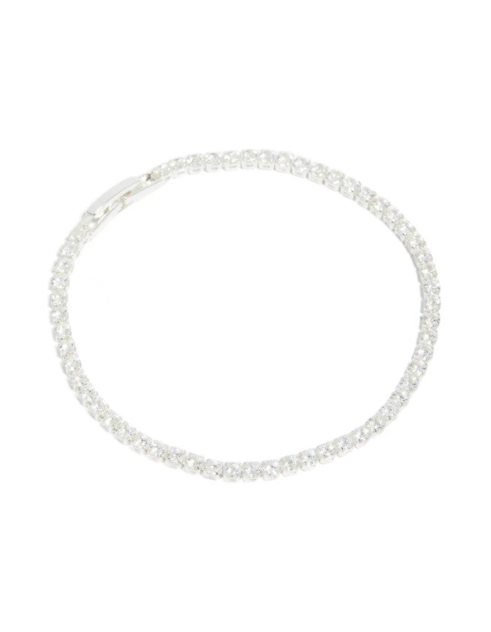 Silver Plated Cubic Zirconia Small Square Tennis Bracelet - Image 2