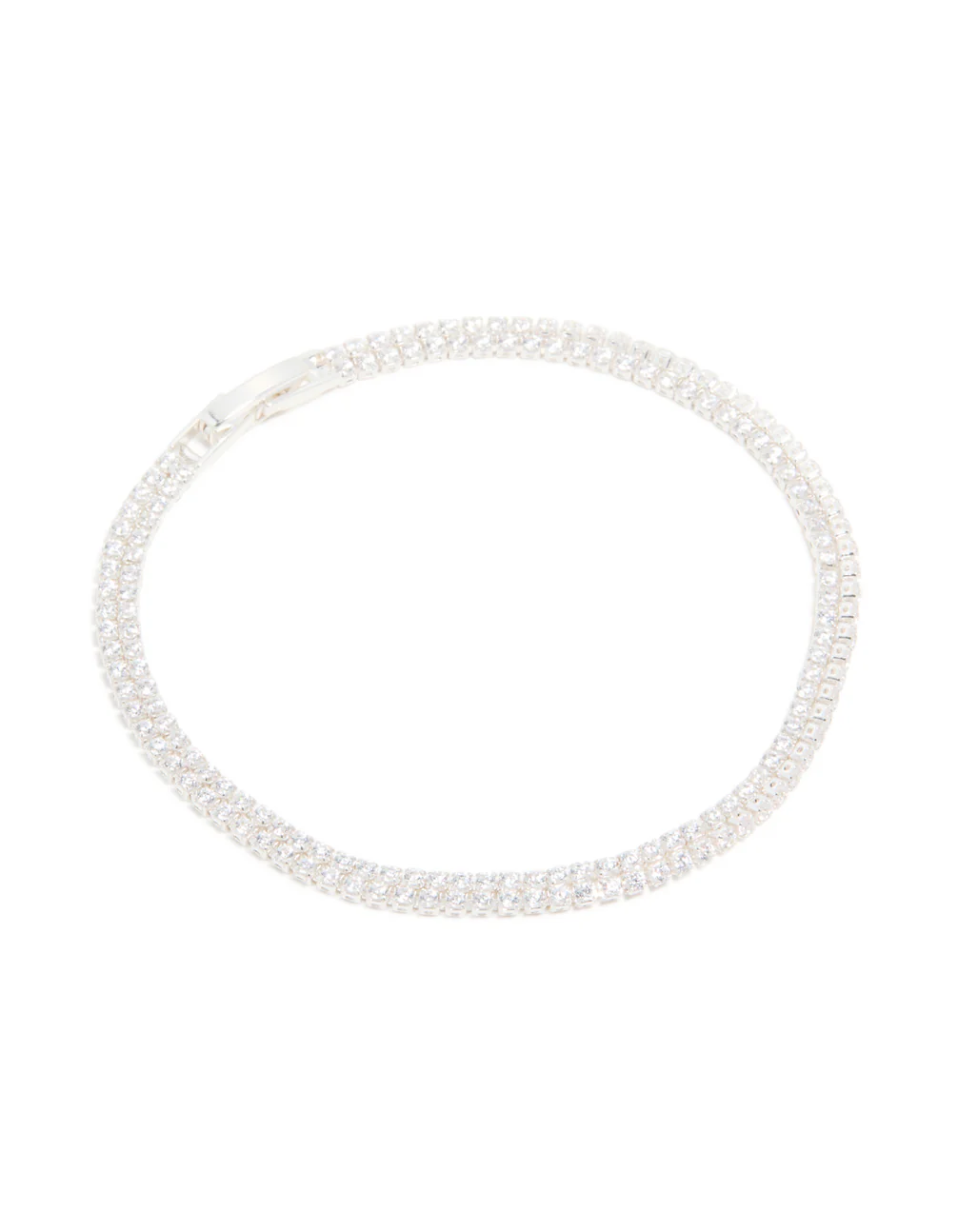 Silver Plated Cubic Zirconia Tennis Layered Bracelet