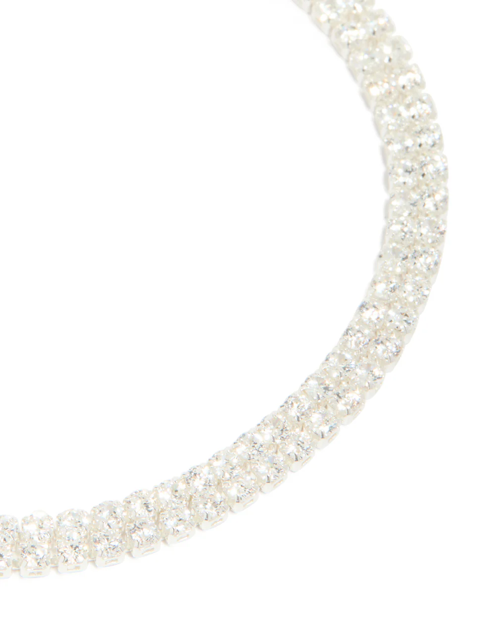 Silver Plated Cubic Zirconia Thin Tennis Layered Toggle Bracelet - Image 4