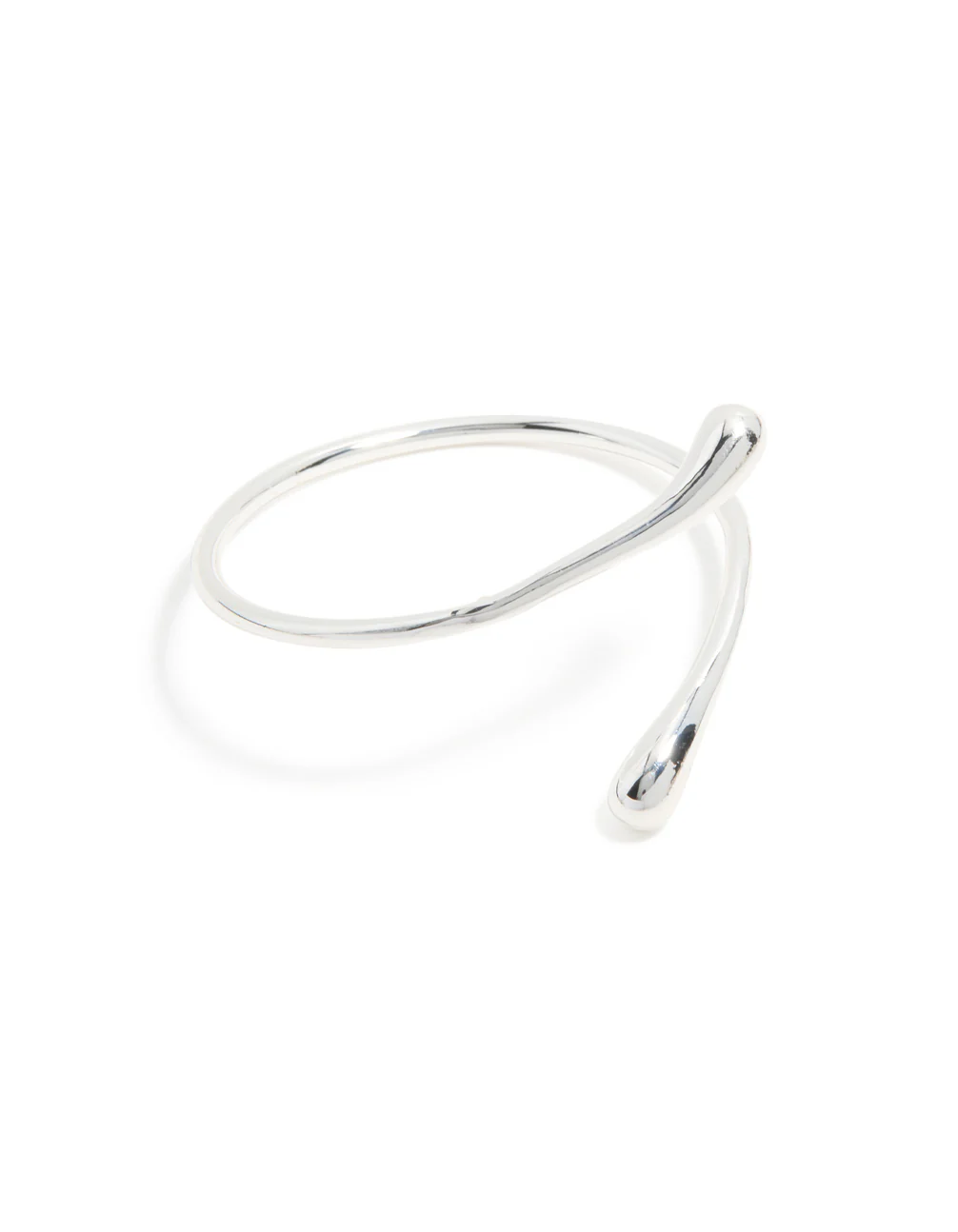 Silver Plated Curved Wrap Hinged Bangle - Image 2