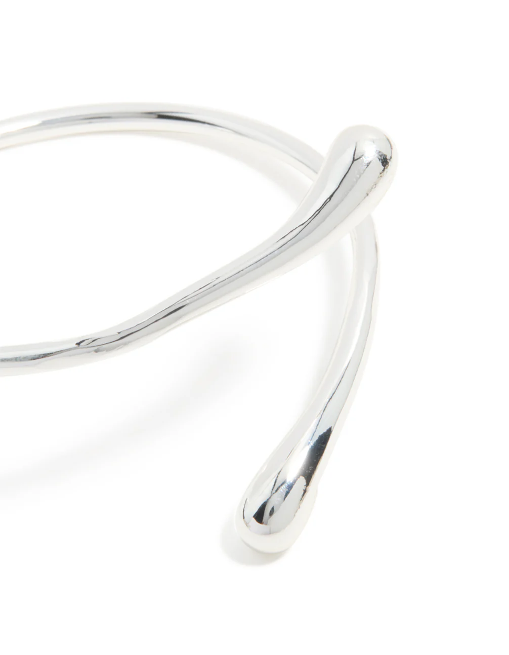 Silver Plated Curved Wrap Hinged Bangle - Image 4