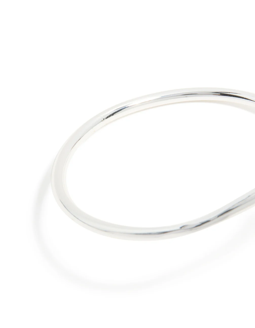 Silver Plated Curved Wrap Hinged Bangle - Image 5