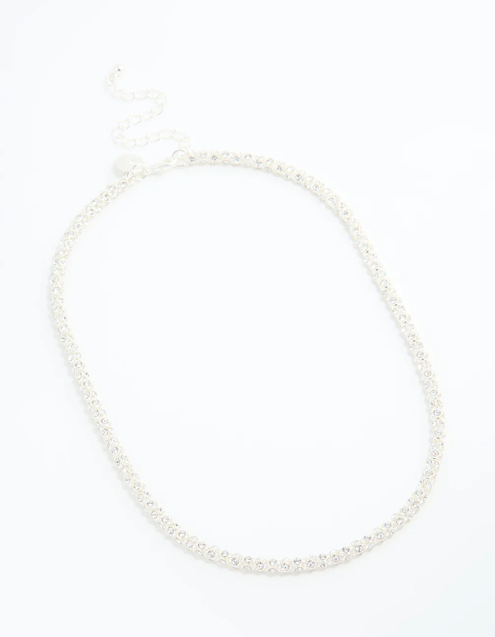 Silver Plated Diamante Fireball Chain Necklace - Image 4