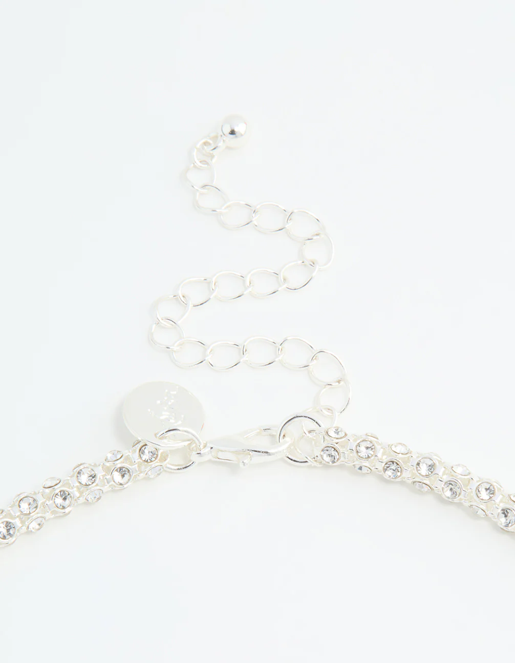 Silver Plated Diamante Fireball Chain Necklace - Image 5