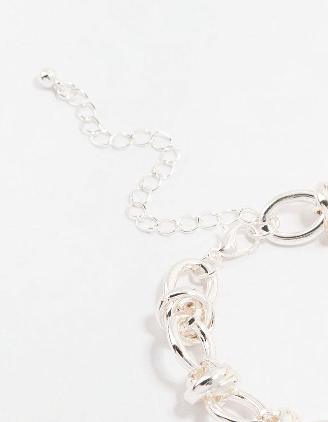Silver Plated Knotted Chain Bracelet - Image 3