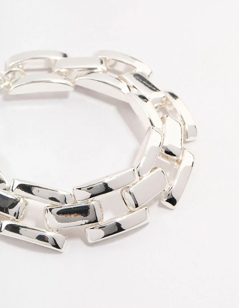 Silver Plated Link Chain Bracelet - Image 2