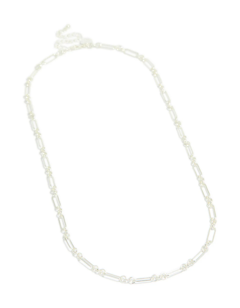 Silver Plated Long Figaro Chain Necklace - Image 4