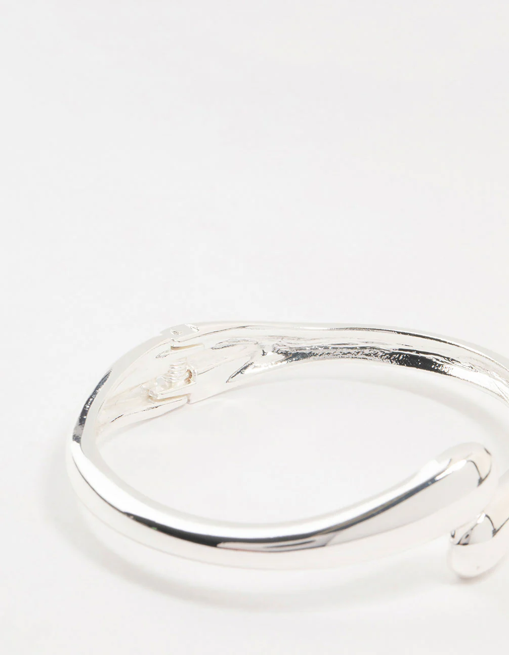 Silver Plated Open Hinge Wrapped Bracelet - Image 3