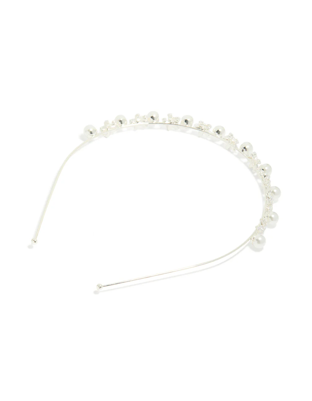 Silver Pearl Flower Headband - Image 3