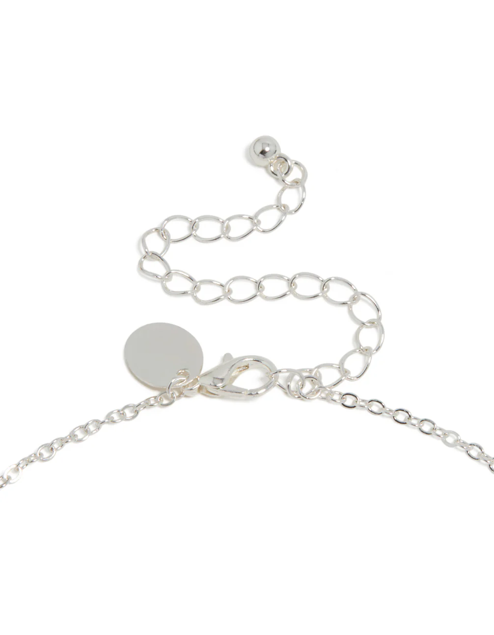 Silver Plated Pink & Blue Cubic Zirconia Mixed Oval Necklace - Image 5