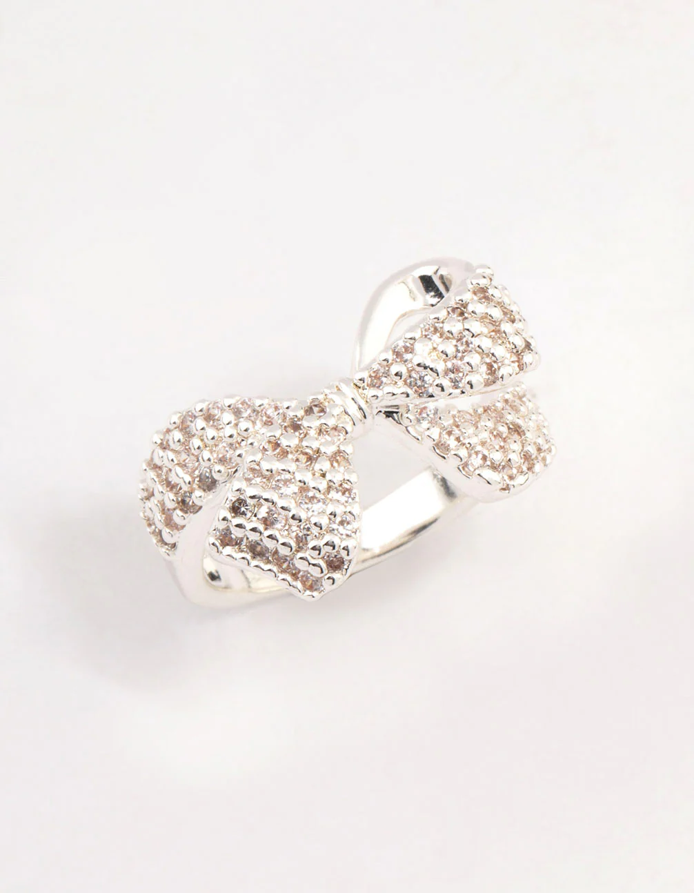 Silver Plated Precious Bow Ring - Image 2