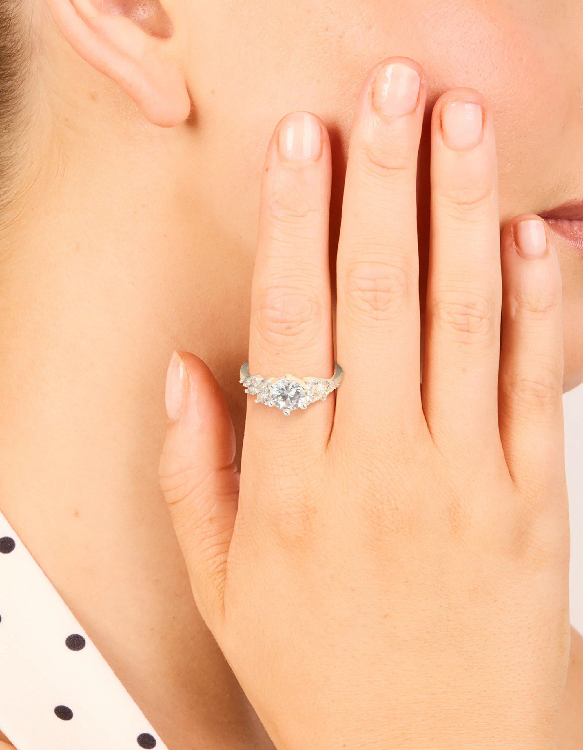 Silver Plated Round Cubic Zirconia Elegant Ring - Image 2