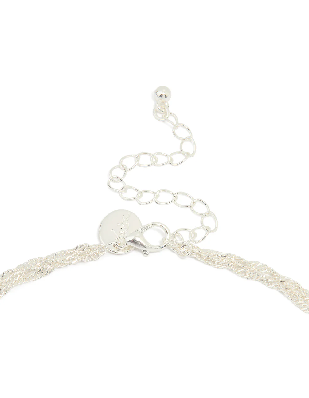 Silver Plated Round Cubic Zirconia Trio Layered Necklace - Image 3