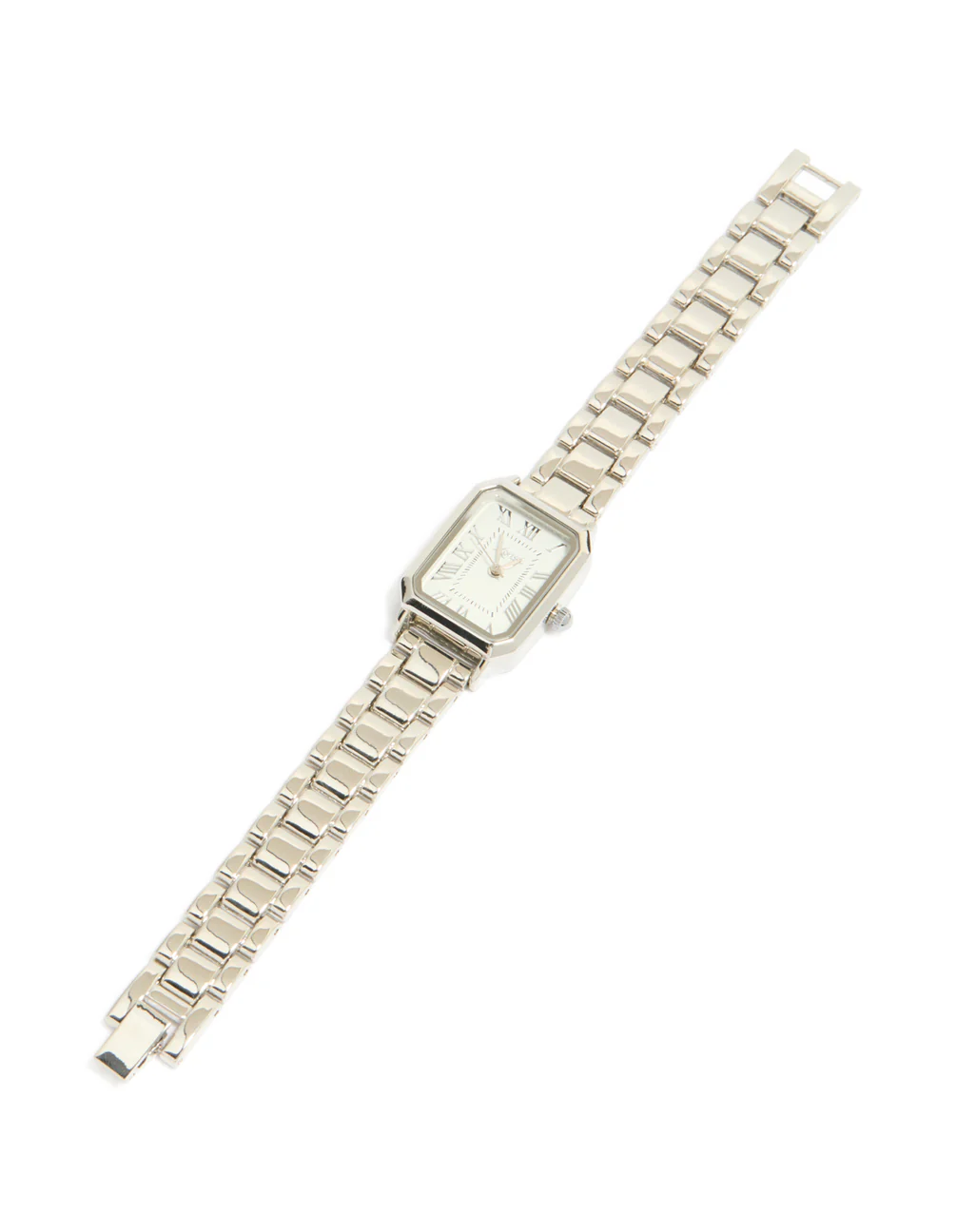 Silver Rectangle Roman Numeral Watch - Image 4