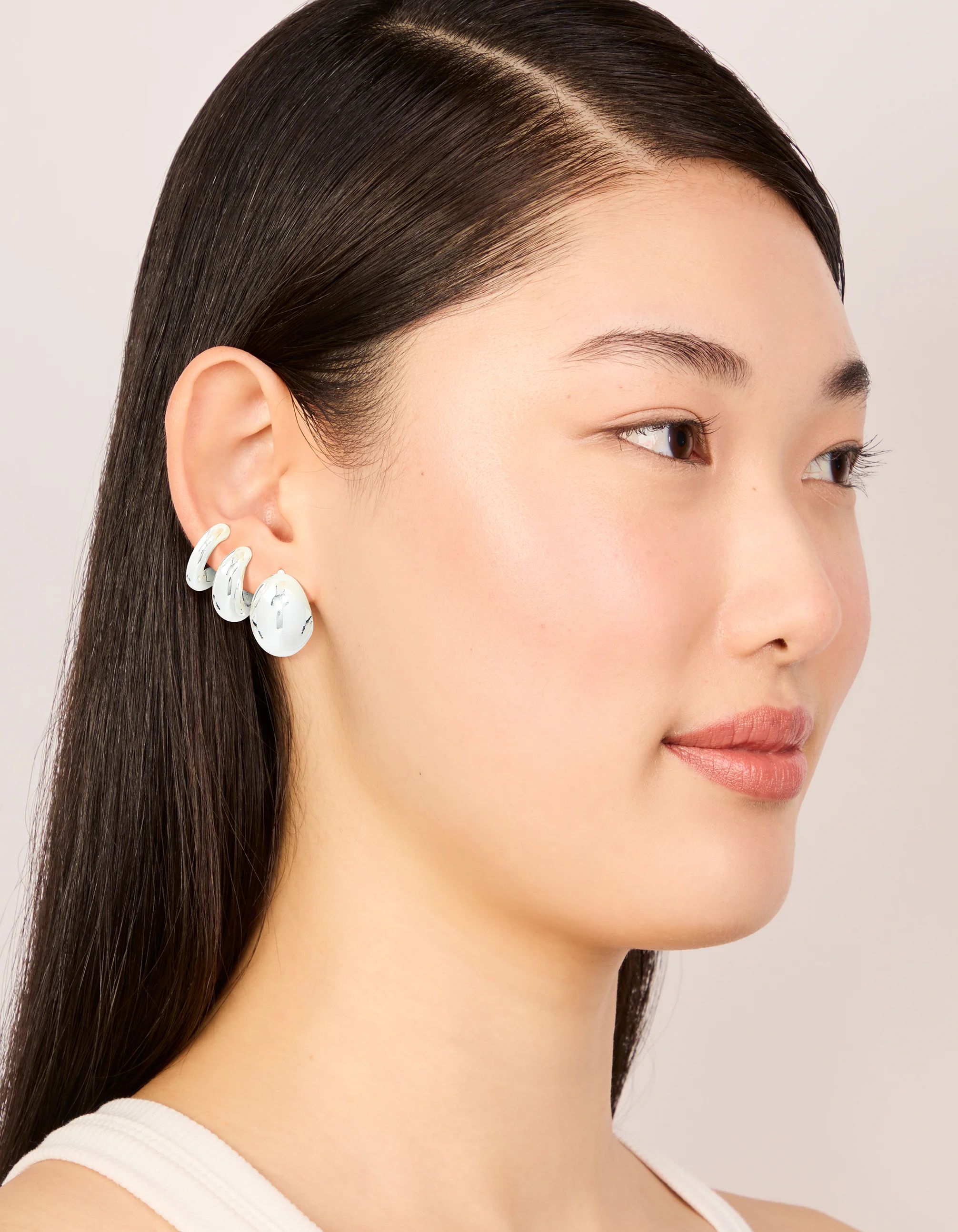 Silver Small Smooth Hoop Earrings 3-Pack - Image 3