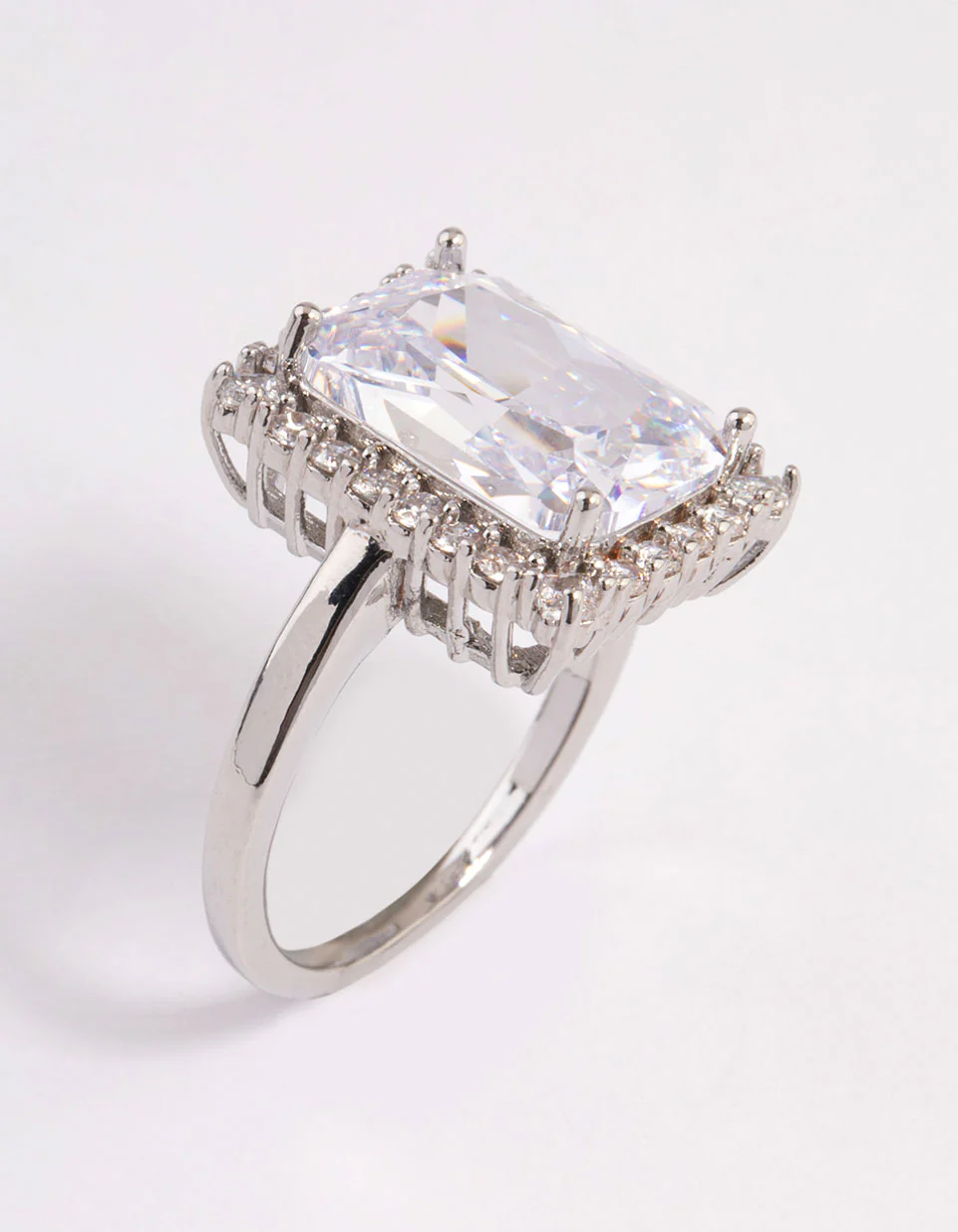 Silver Squared Halo Ring - Image 2