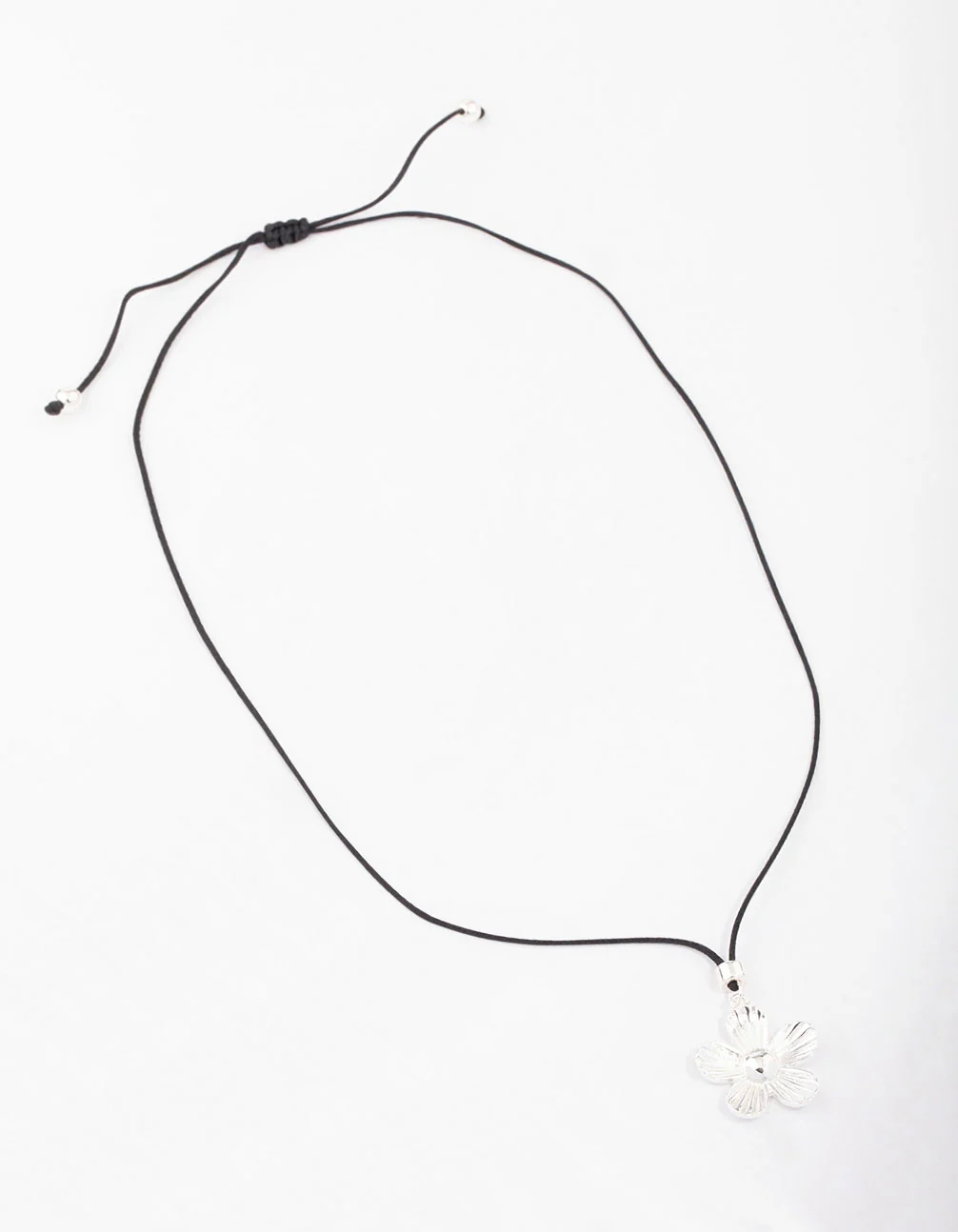 Silver Sunray Flower Rope Necklace - Image 2