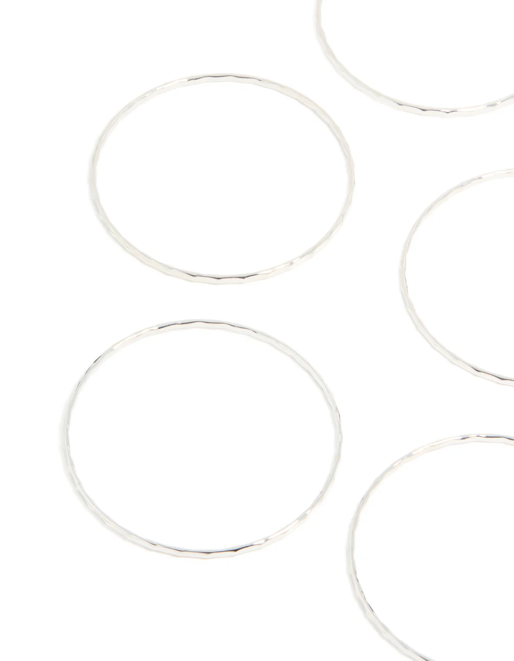 Silver Textured Thin Bangles 8-Pack - Image 2