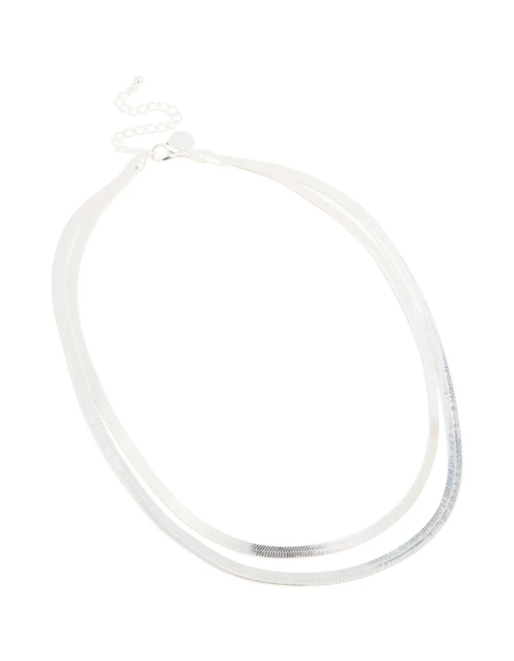 Silver Thick Snake Chain Layered Necklace - Image 2