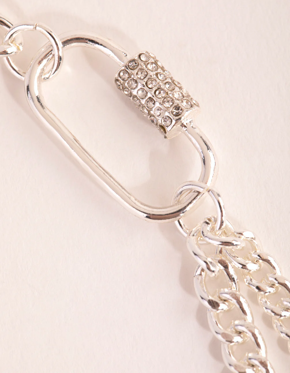 Silver Chain & Link Necklace - Image 3