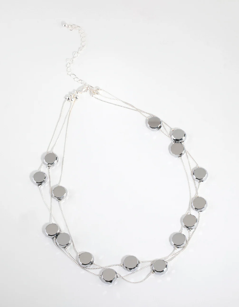 Silver Layered Station Necklace - Image 2