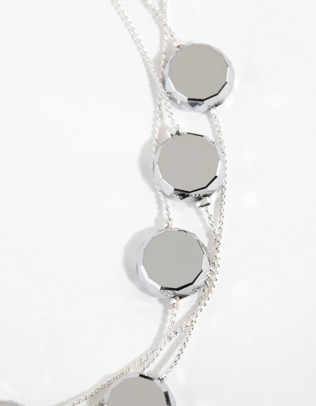 Silver Layered Station Necklace - Image 3