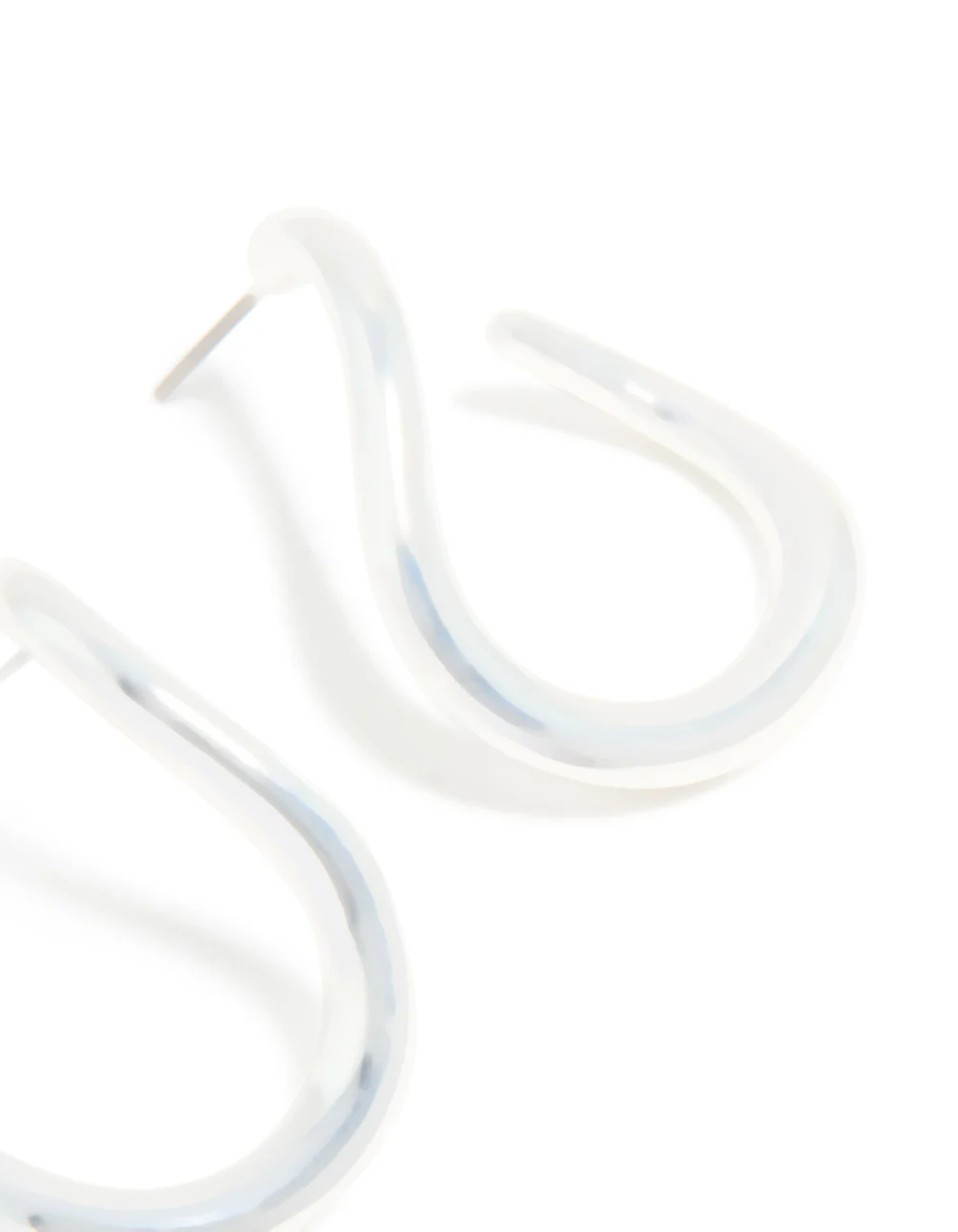 Silver Twisted Small Swirl Drop Earrings - Image 5