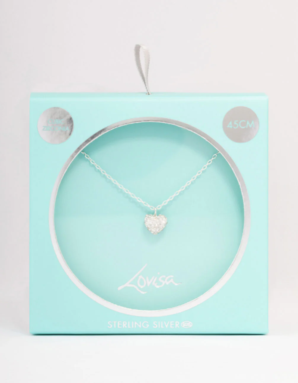 Sterling Silver Pave Heart Pendant Necklace - Image 2