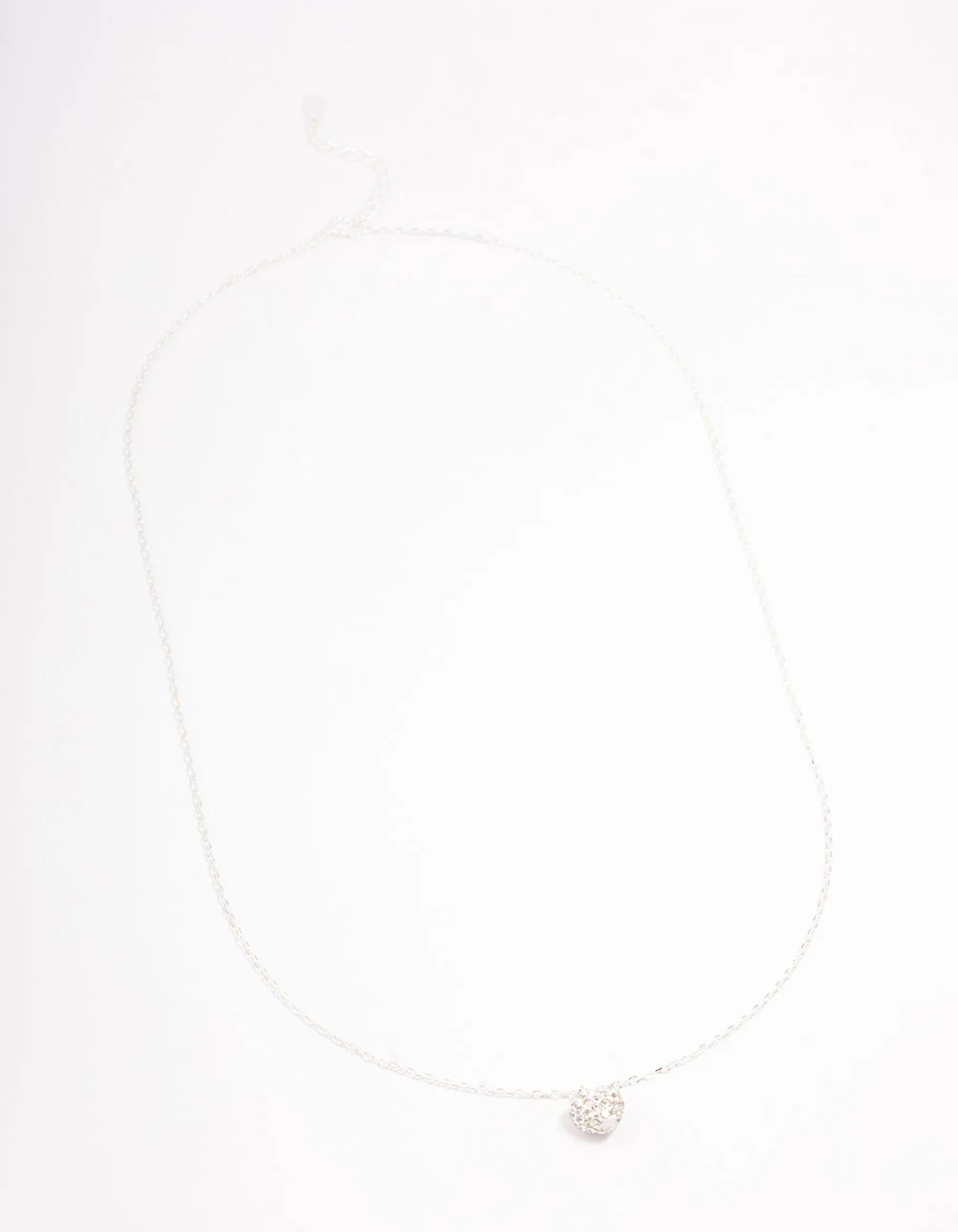 Sterling Silver Pave Heart Pendant Necklace - Image 3
