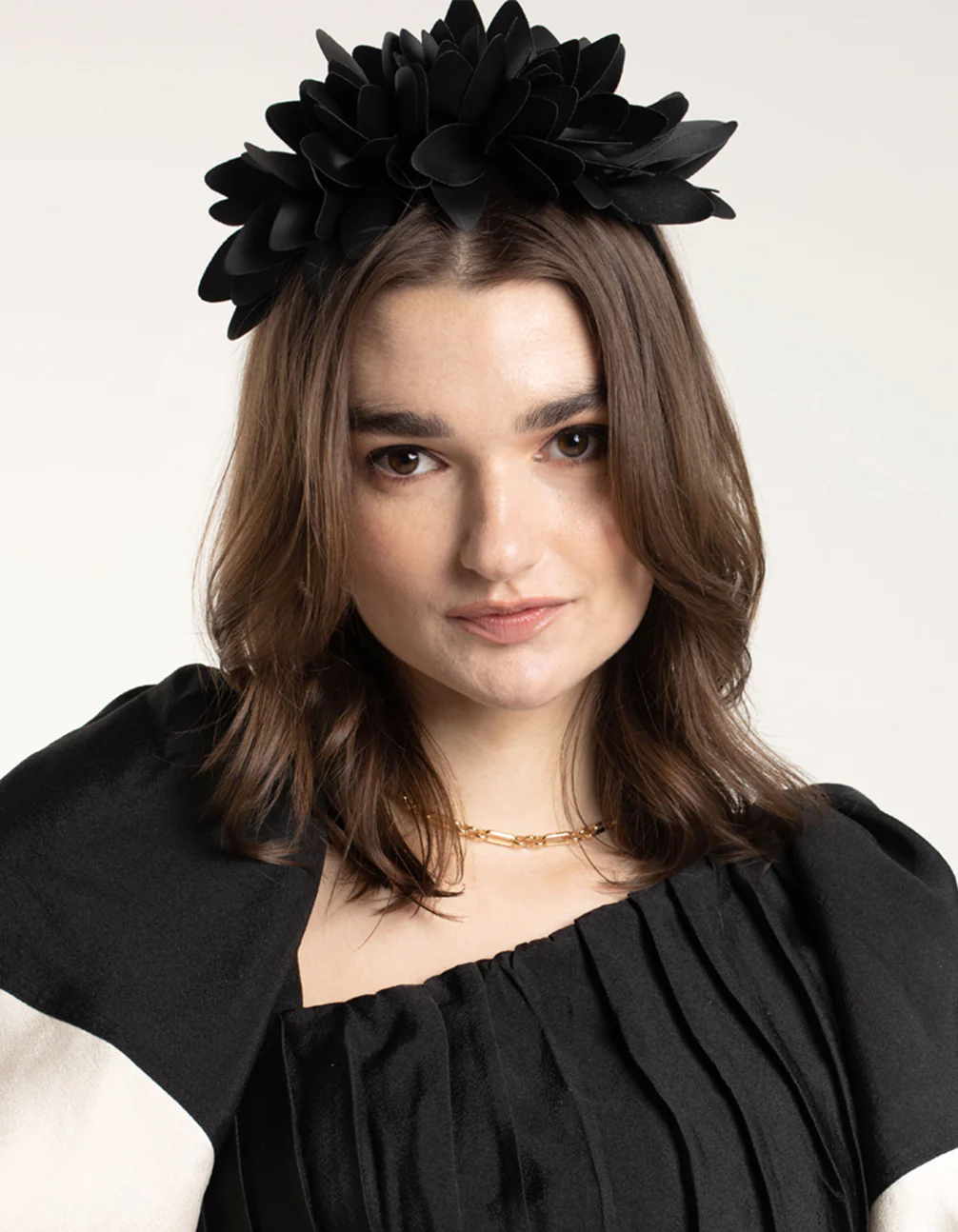 Black Petal Statement Headband - Image 4