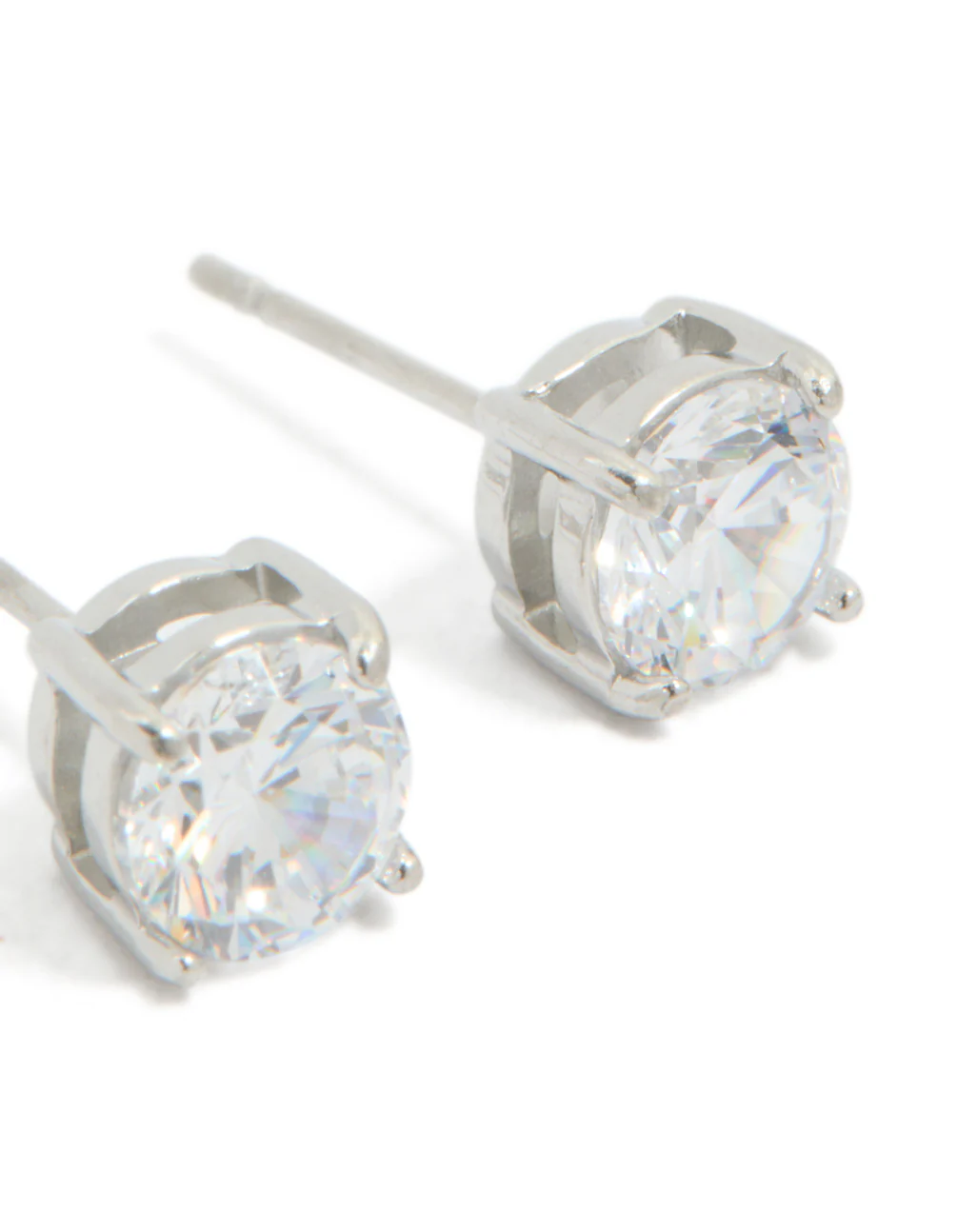 Stainless Steel 6mm Prism Stud Earrings - Image 5