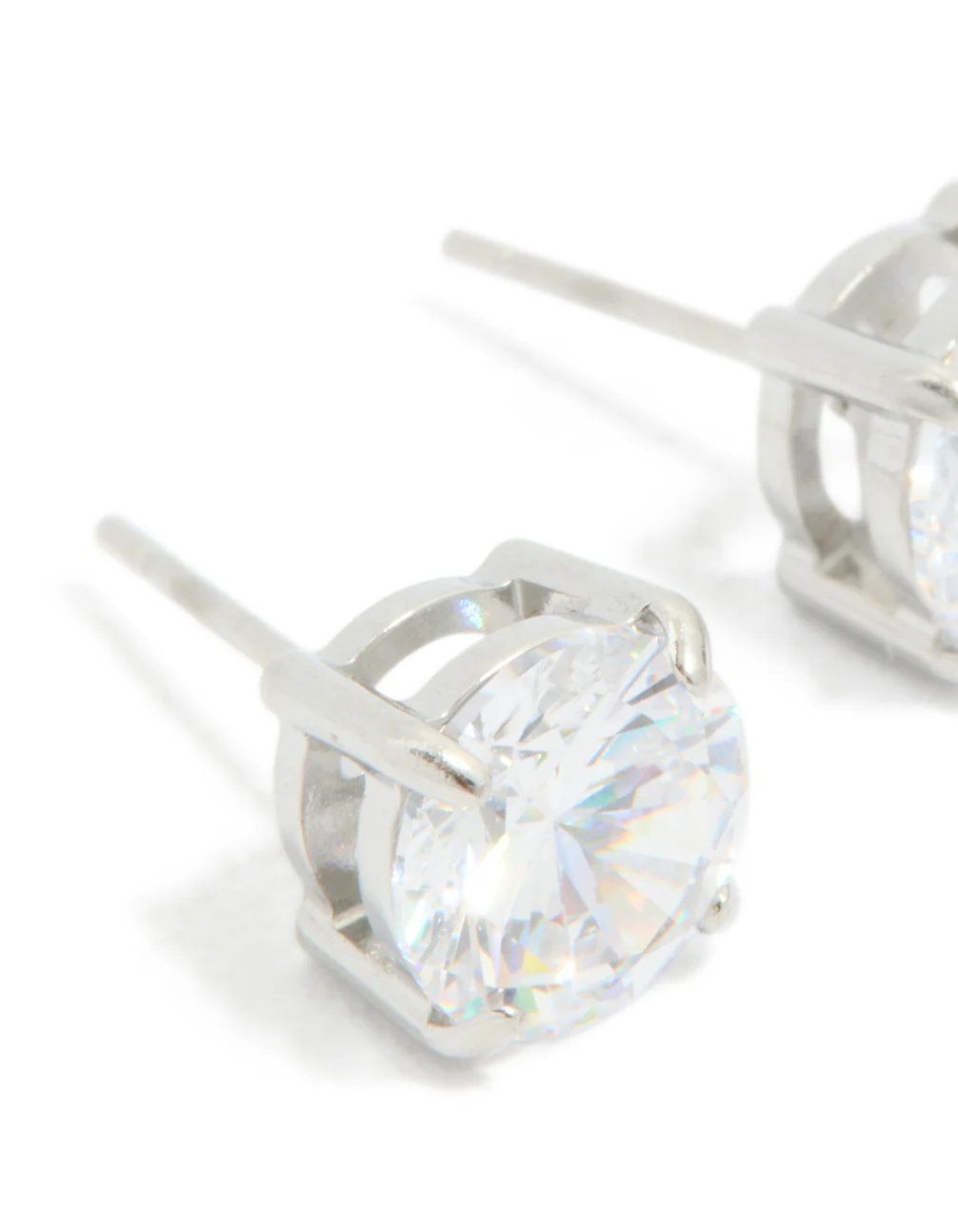 Stainless Steel 8mm Prism Stud Earrings - Image 4