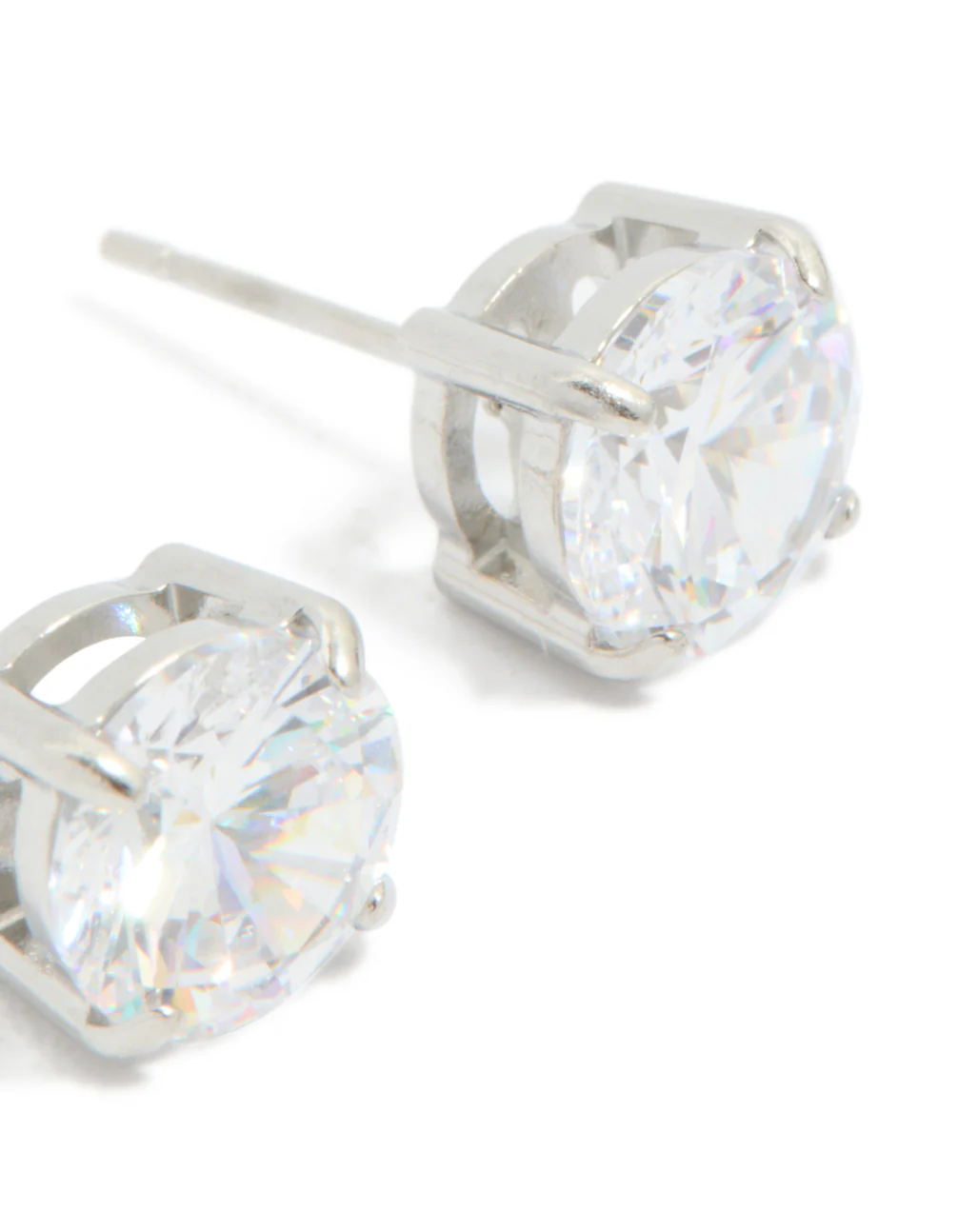 Stainless Steel 8mm Prism Stud Earrings - Image 5