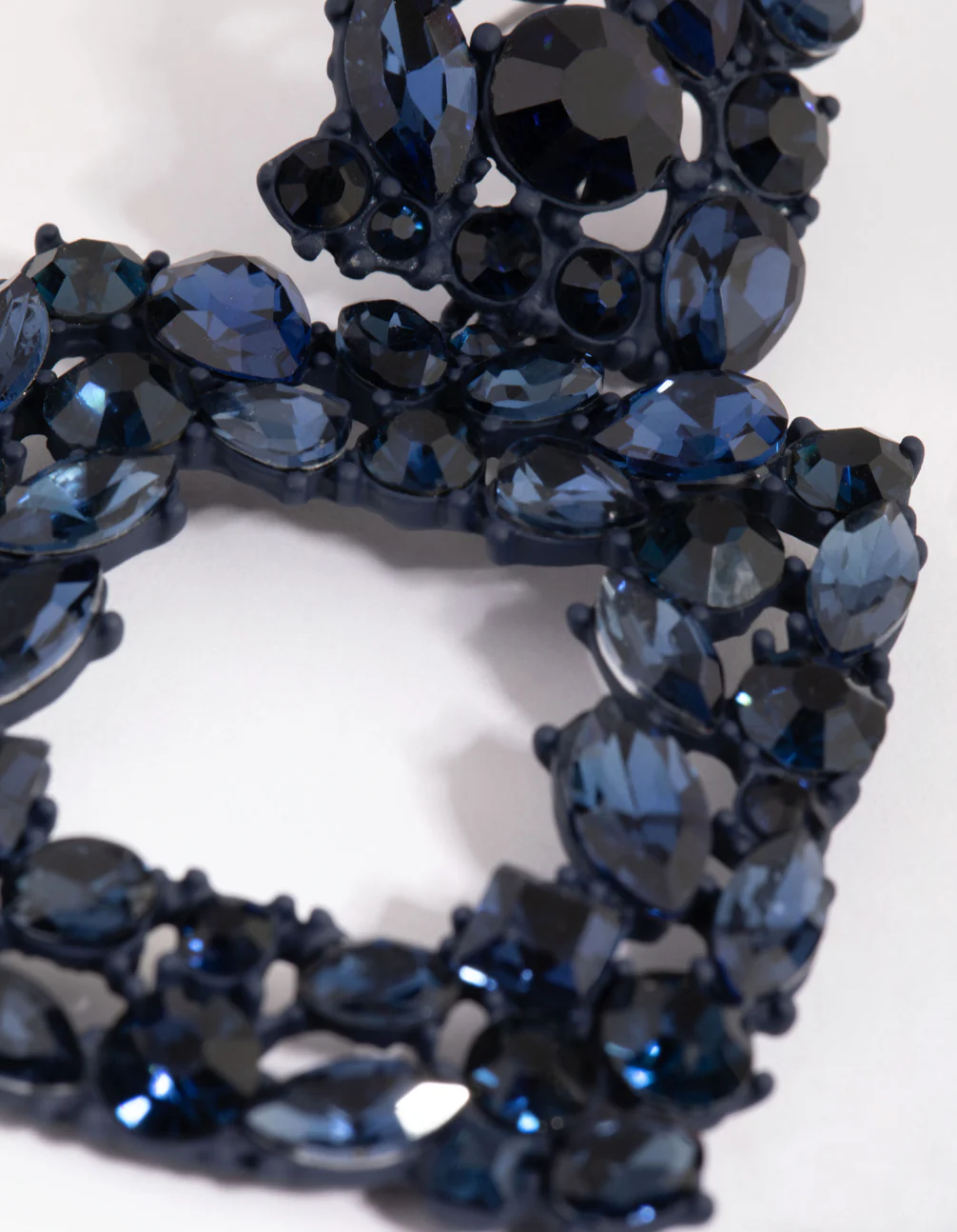 Matte Navy Square Stone Drop Earrings - Image 3