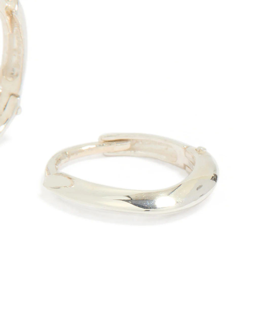 Sterling Silver Chubby Hoop Earrings - Image 3