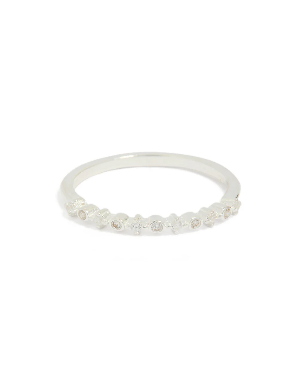 Sterling Silver Circle Pave Ring - Image 2